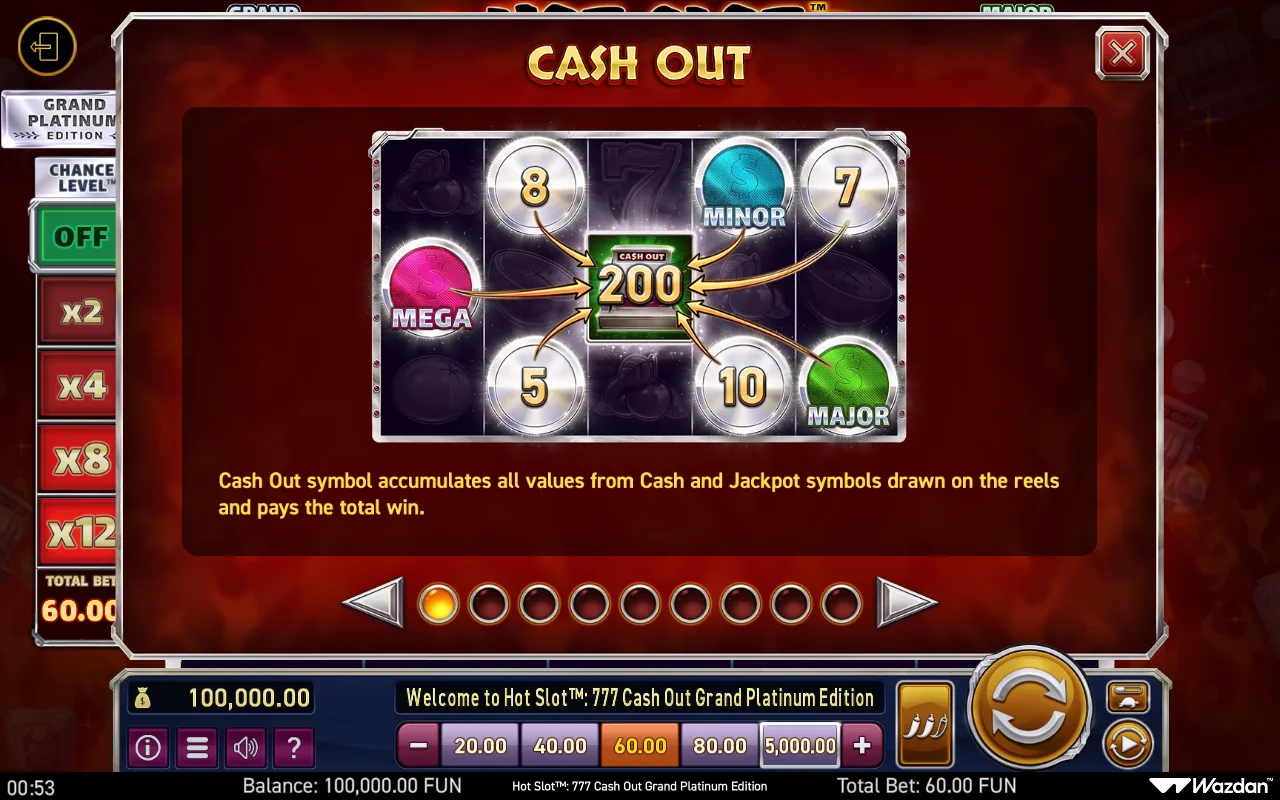 Game rules, page 1 — Hot Slot 777 Cash Out Grand Platinum Edition