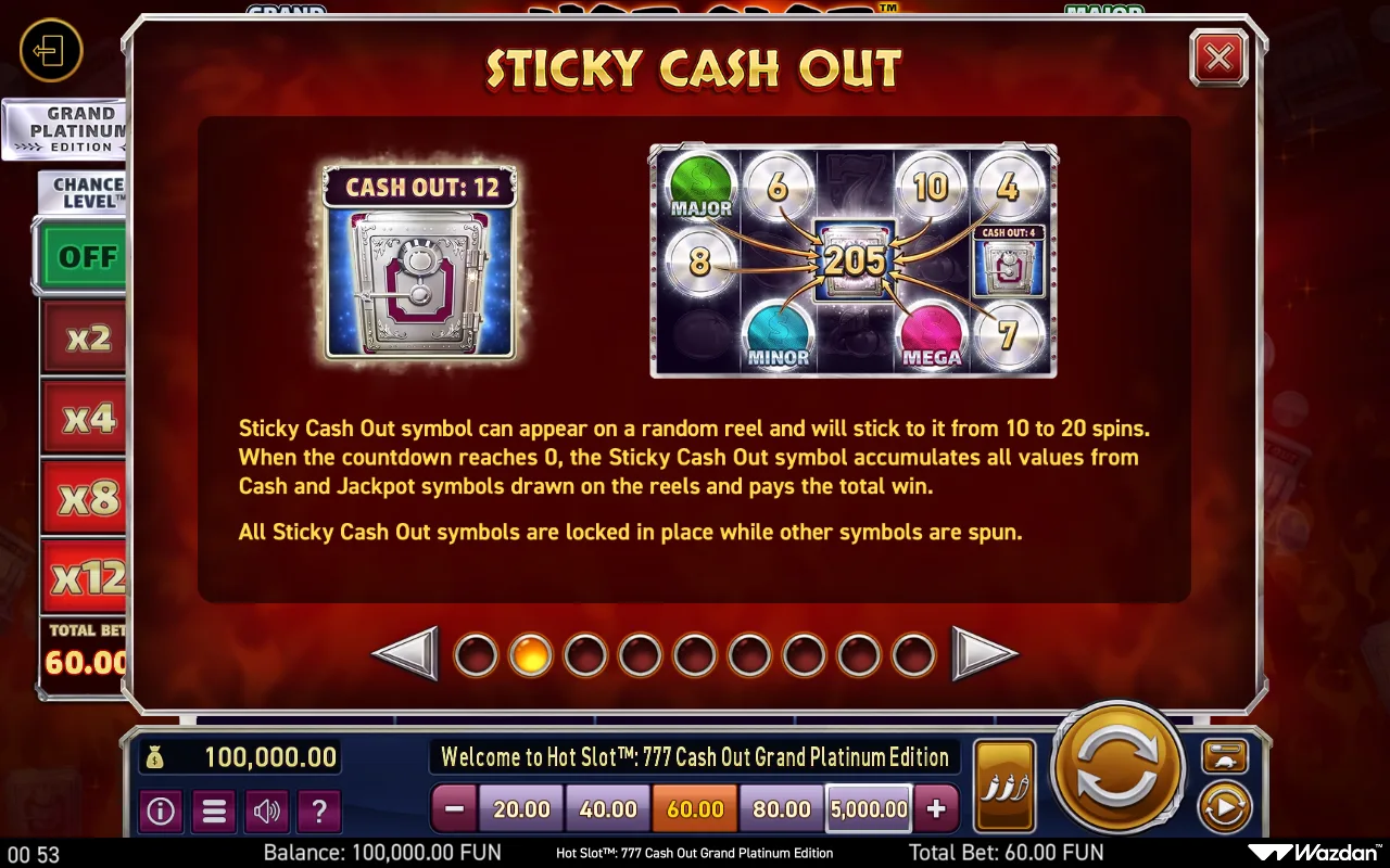 Game rules, page 2 — Hot Slot 777 Cash Out Grand Platinum Edition
