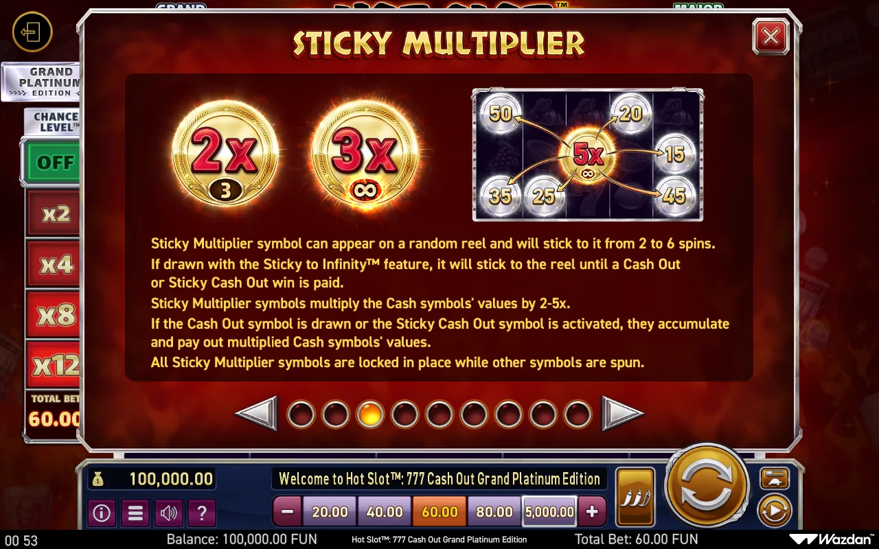 Game rules, page 3 — Hot Slot 777 Cash Out Grand Platinum Edition