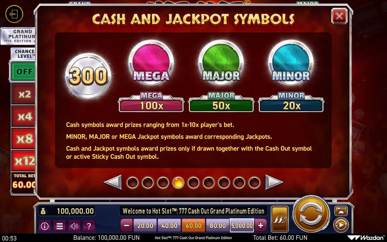 Game rules, page 4 — Hot Slot 777 Cash Out Grand Platinum Edition