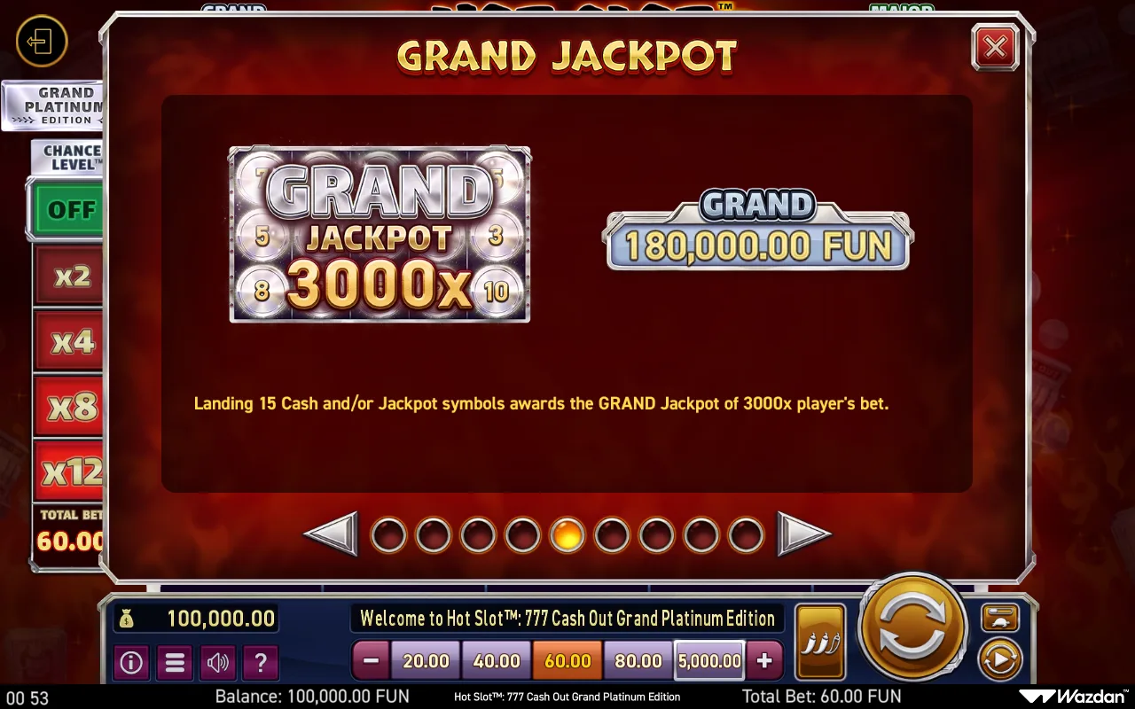 Game rules, page 5 — Hot Slot 777 Cash Out Grand Platinum Edition