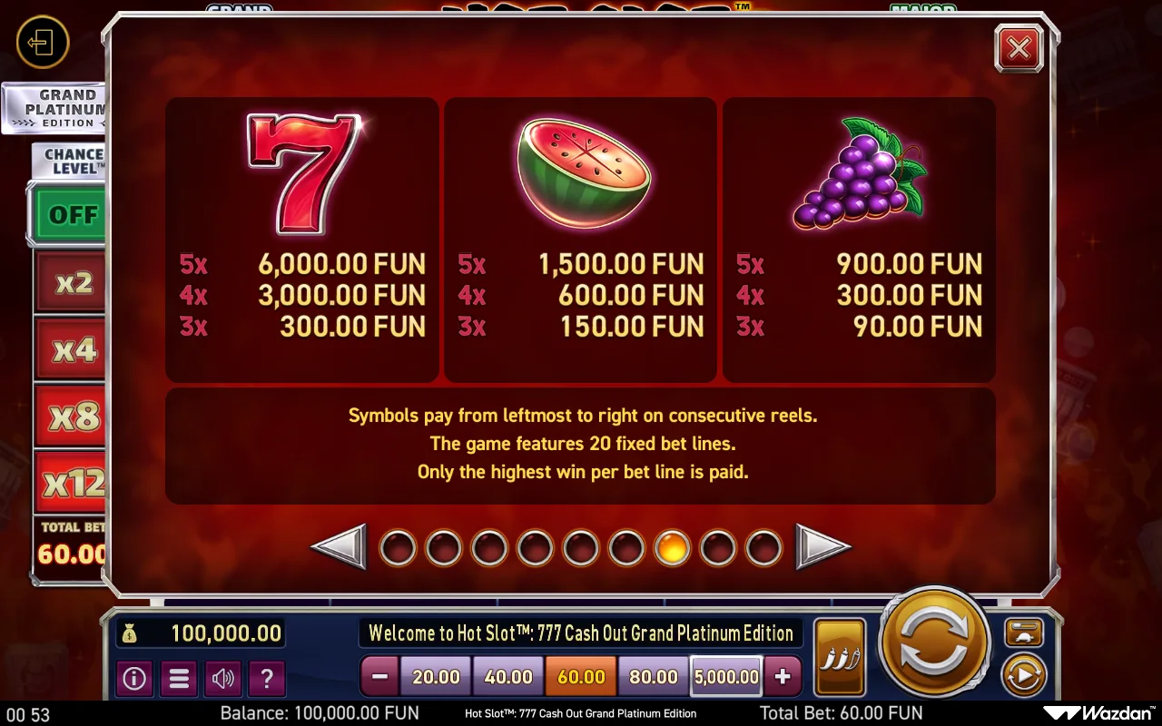 Game rules, page 7 — Hot Slot 777 Cash Out Grand Platinum Edition
