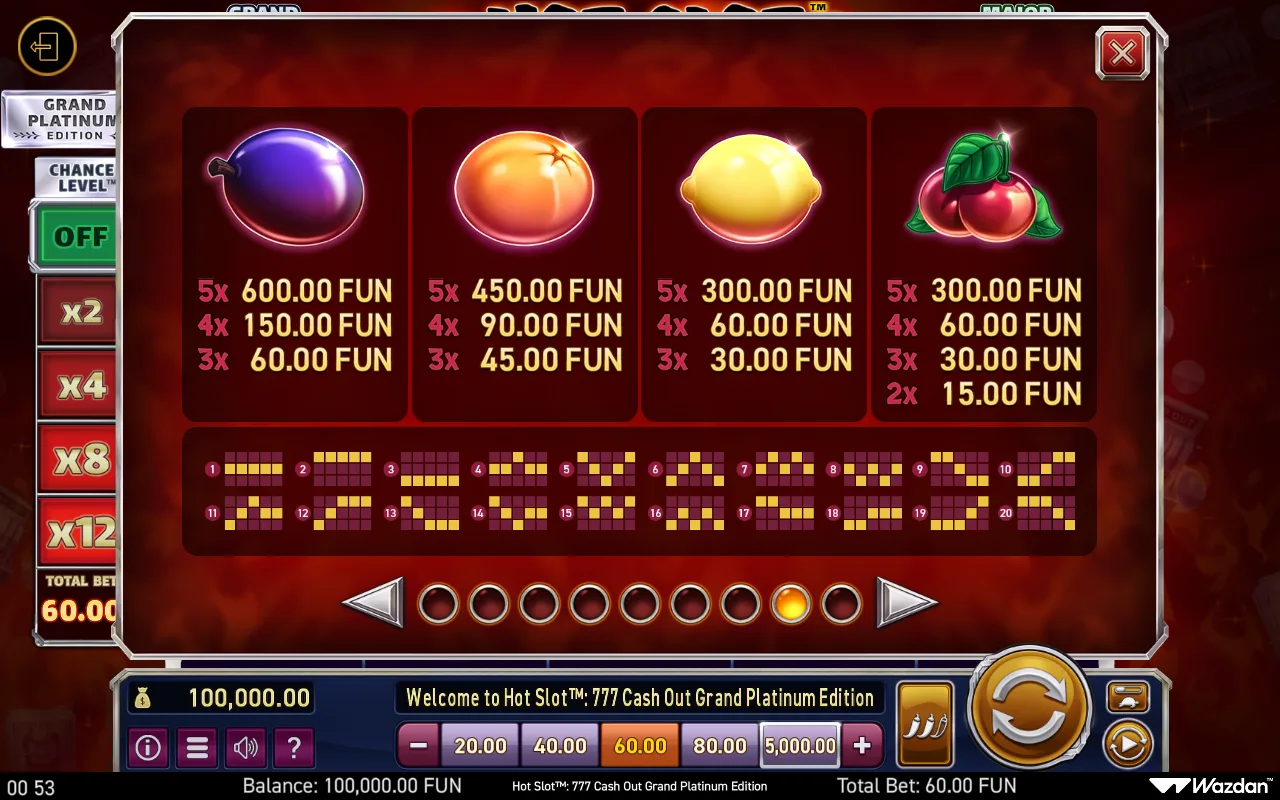 Game rules, page 8 — Hot Slot 777 Cash Out Grand Platinum Edition