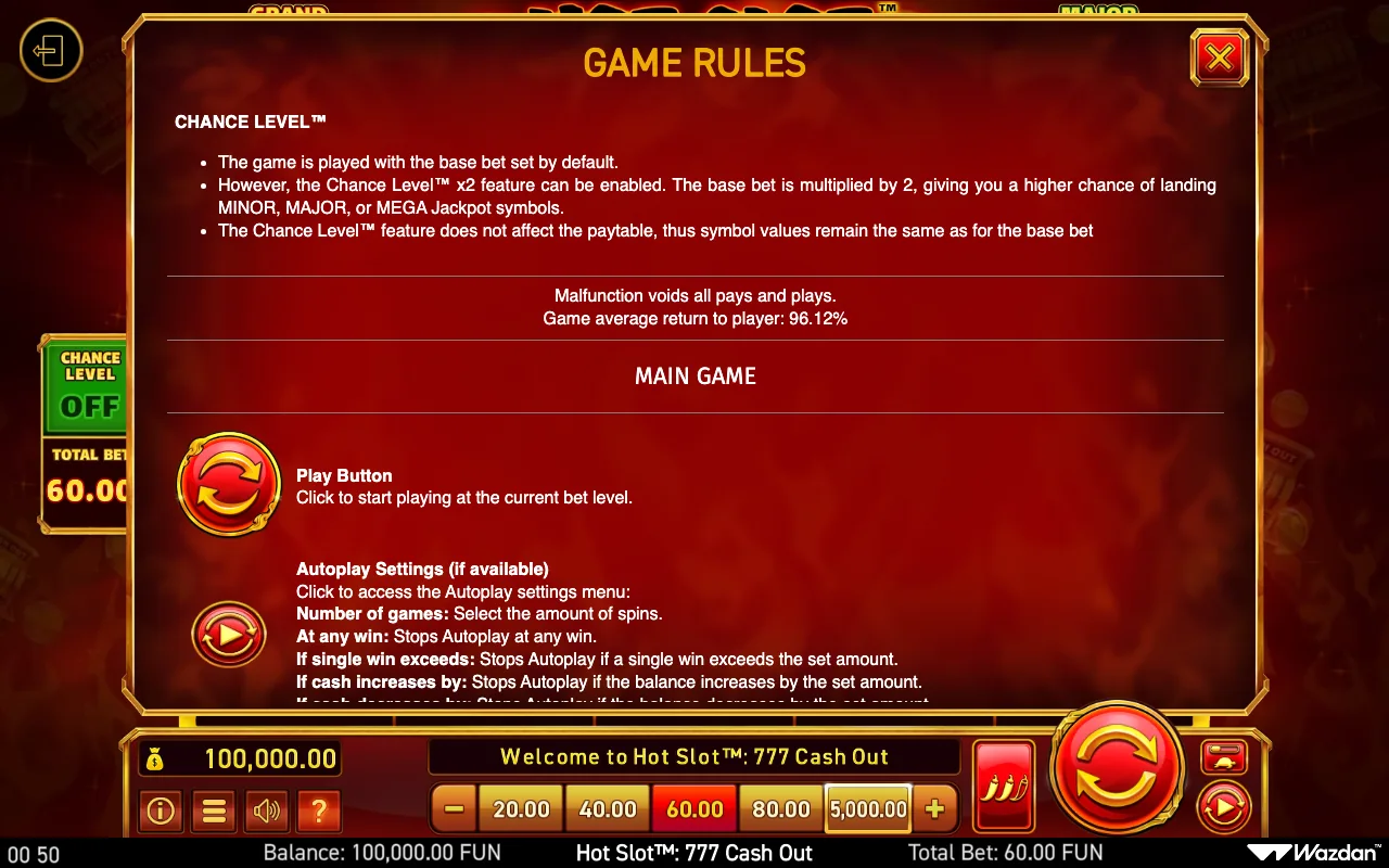 Game rules, page 10 — Hot Slot 777 Cash Out