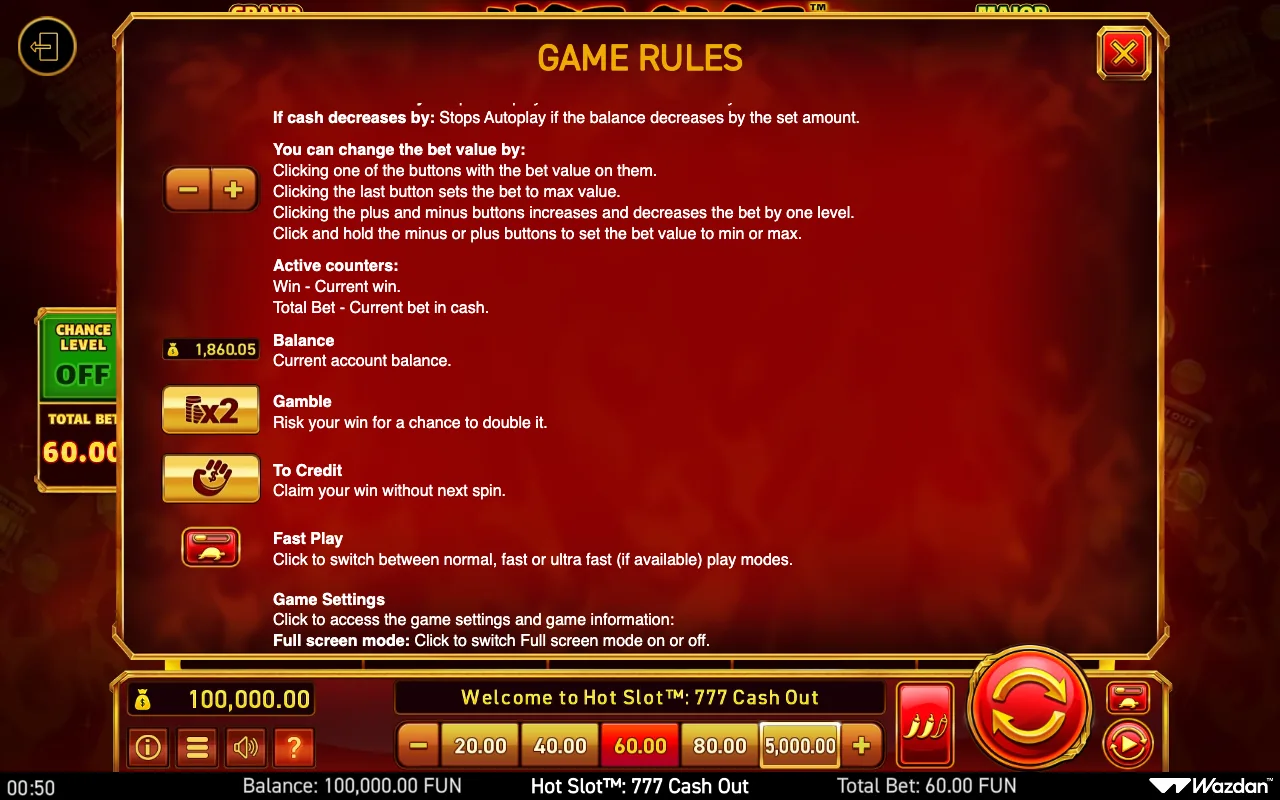 Game rules, page 11 — Hot Slot 777 Cash Out