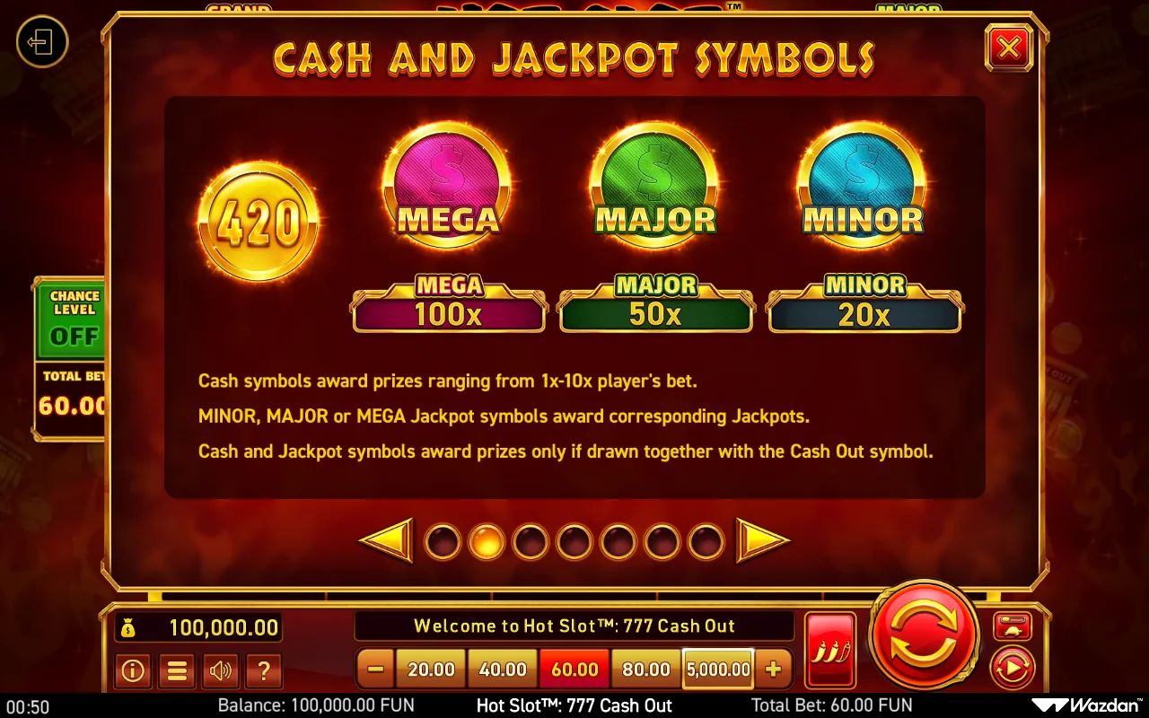 Game rules, page 2 — Hot Slot 777 Cash Out
