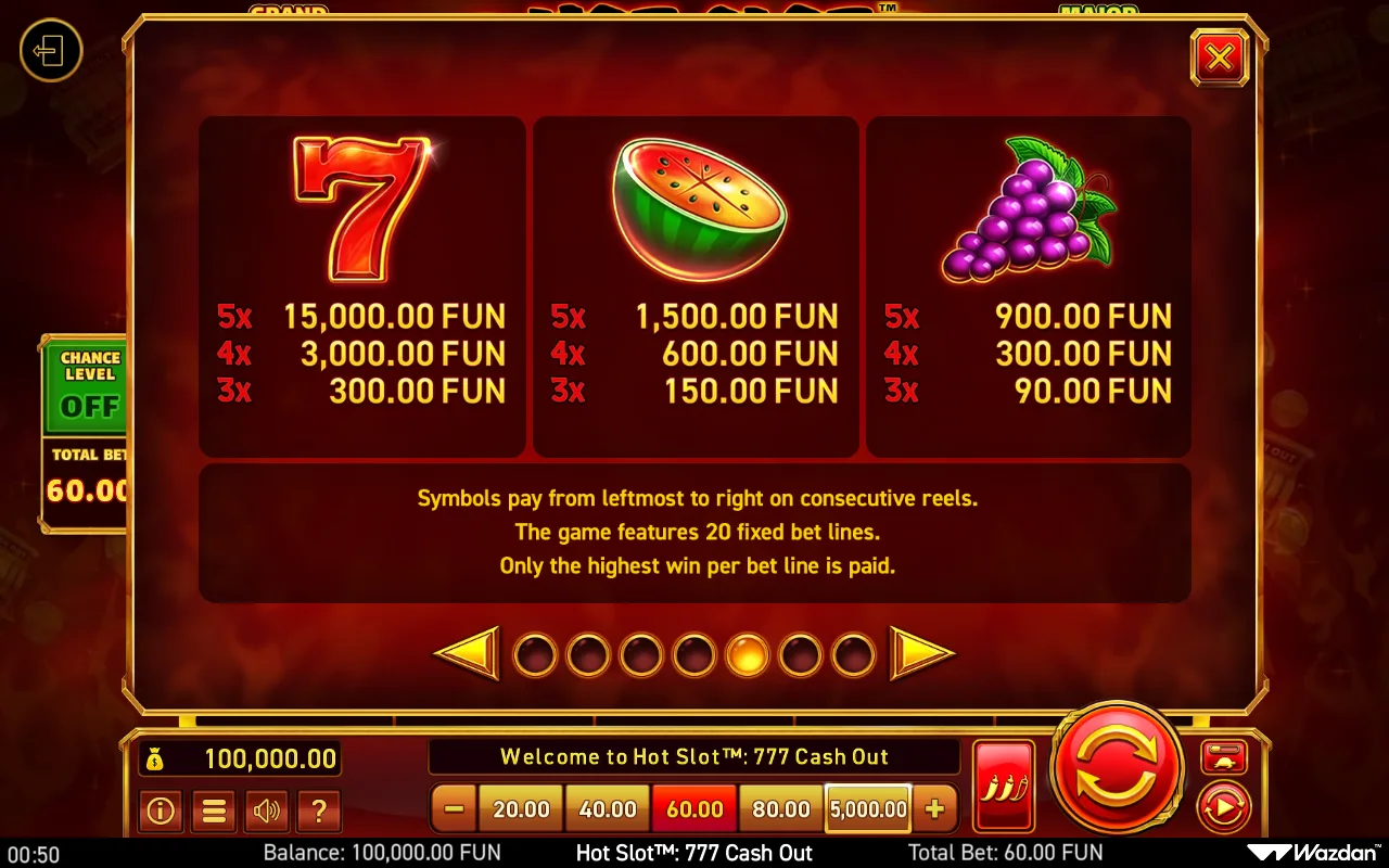 Game rules, page 5 — Hot Slot 777 Cash Out