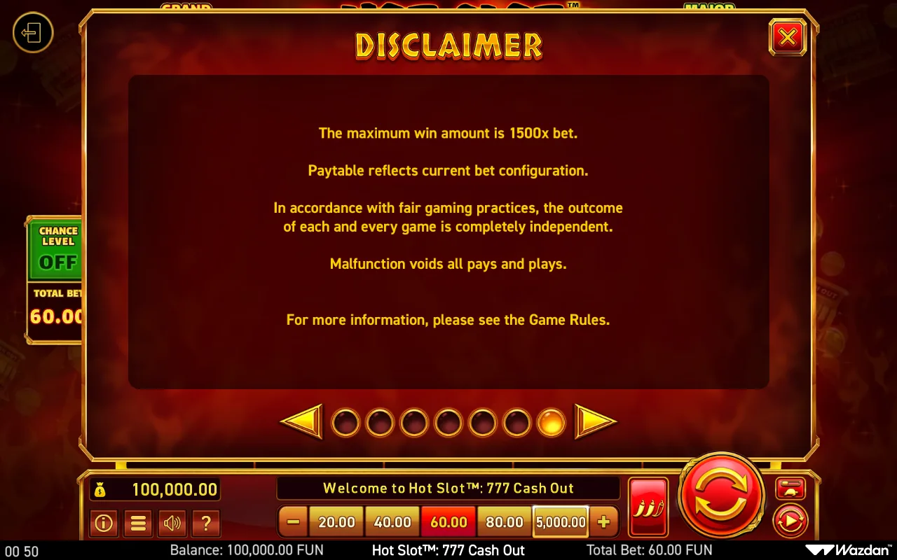 Game rules, page 7 — Hot Slot 777 Cash Out