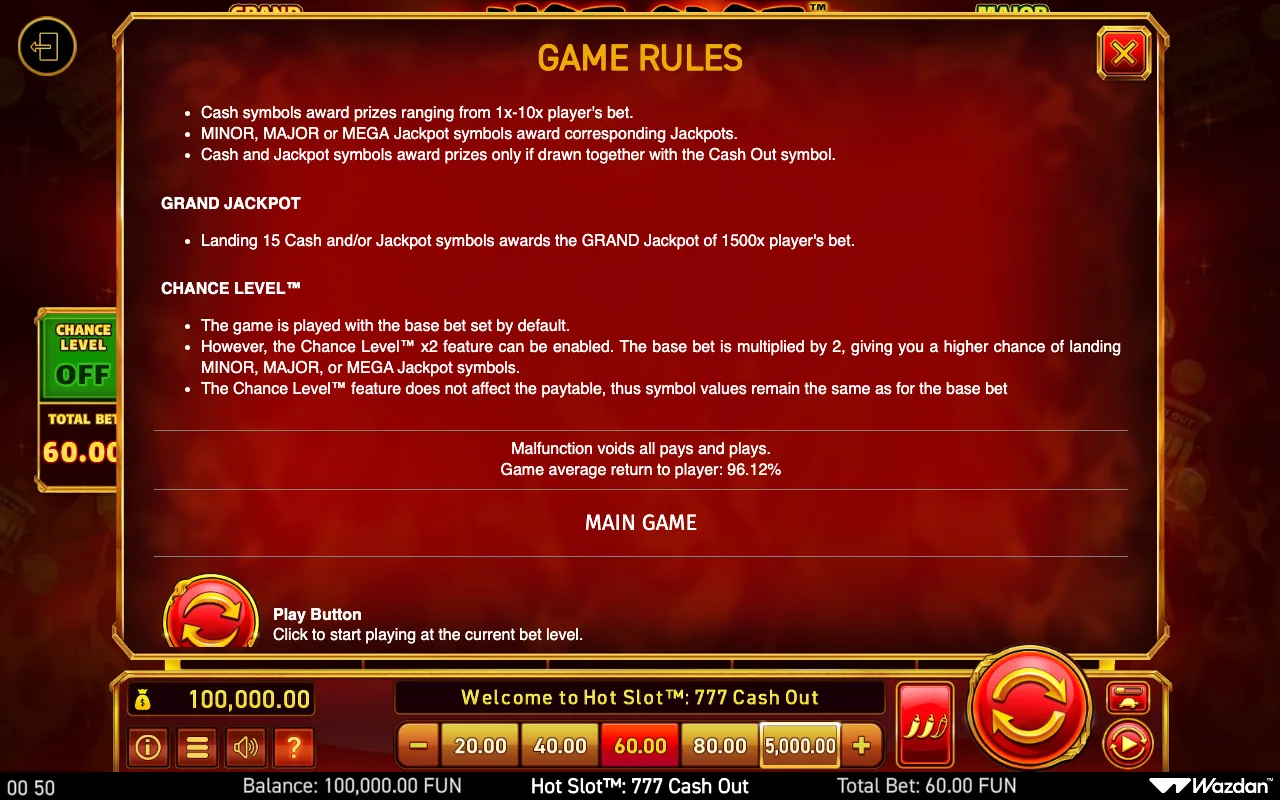 Game rules, page 9 — Hot Slot 777 Cash Out