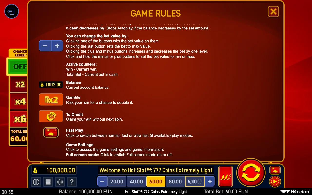Game rules, page 10 — Hot Slot 777 Coins Extremely Light