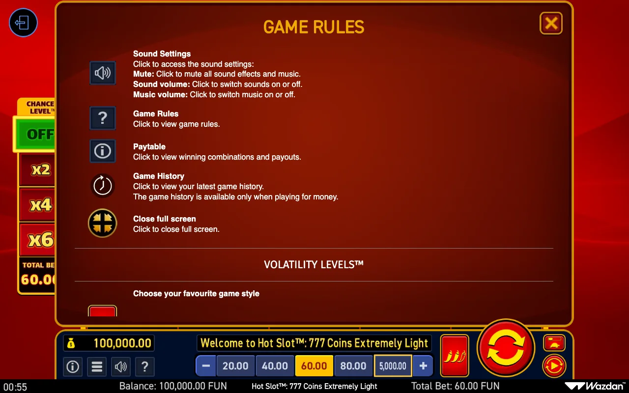 Game rules, page 11 — Hot Slot 777 Coins Extremely Light