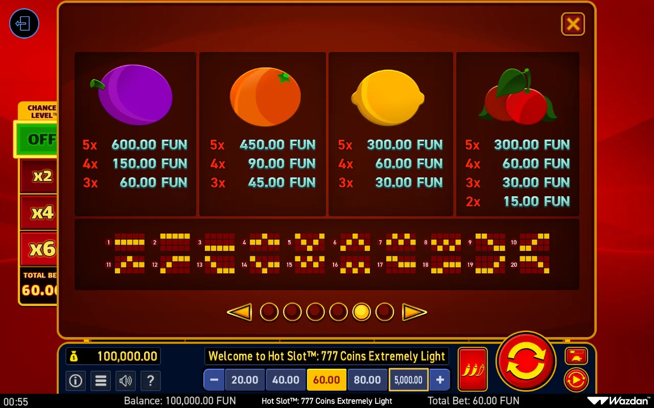 Game rules, page 5 — Hot Slot 777 Coins Extremely Light