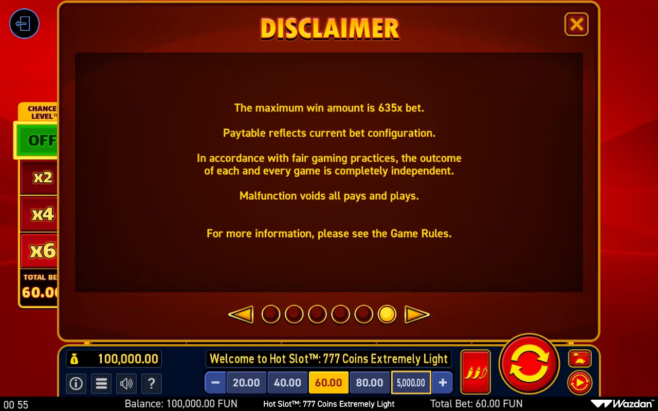 Game rules, page 6 — Hot Slot 777 Coins Extremely Light