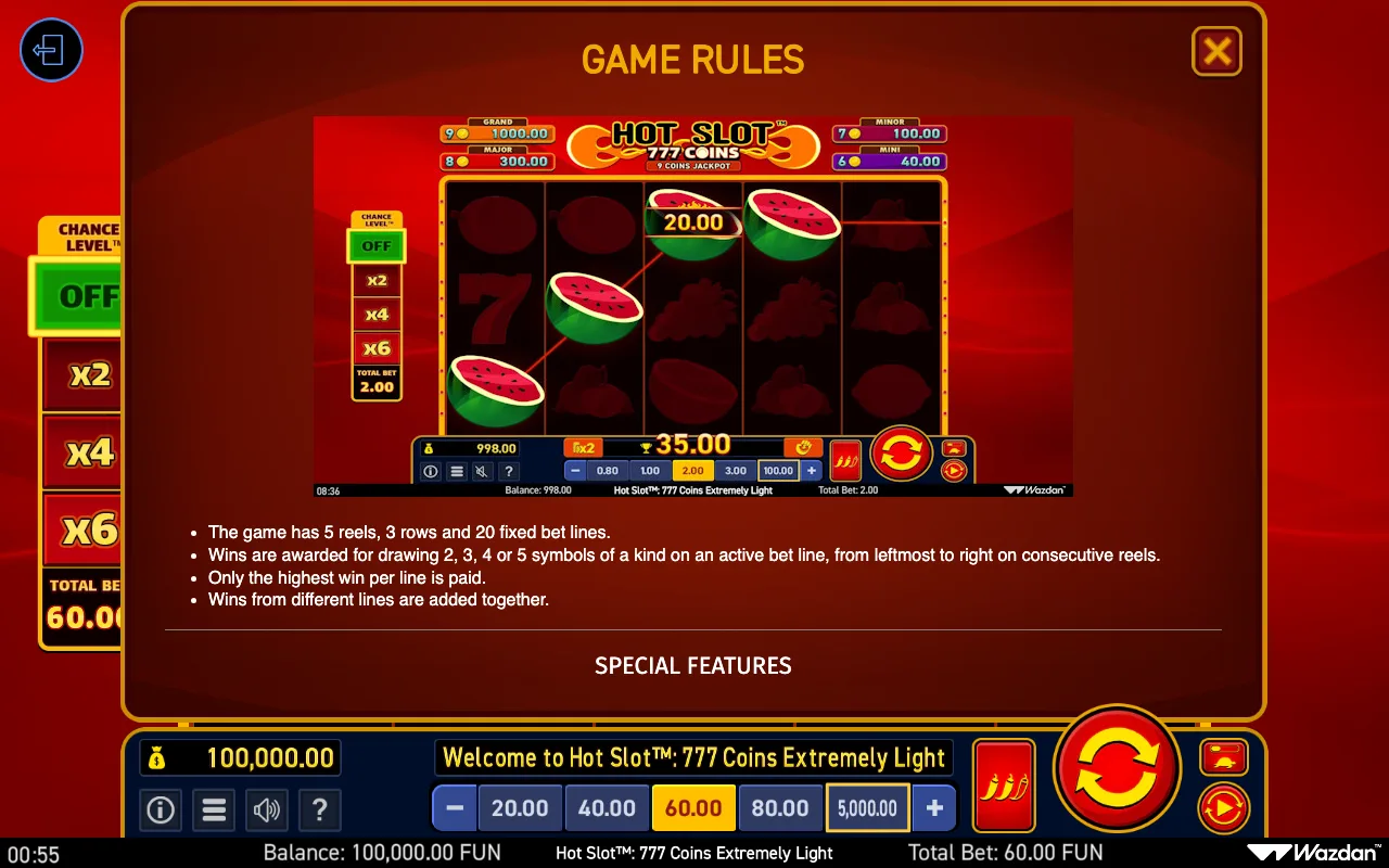 Game rules, page 7 — Hot Slot 777 Coins Extremely Light