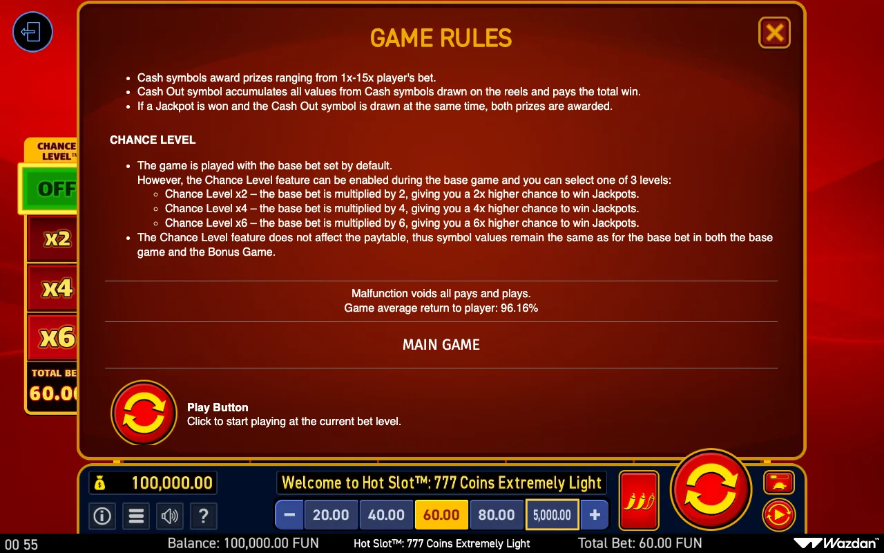 Game rules, page 8 — Hot Slot 777 Coins Extremely Light