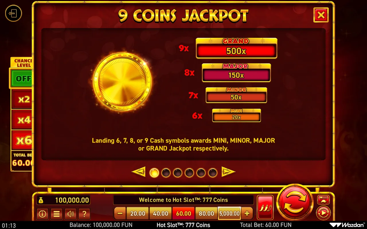 Game rules, page 1 — Hot Slot: 777 Coins