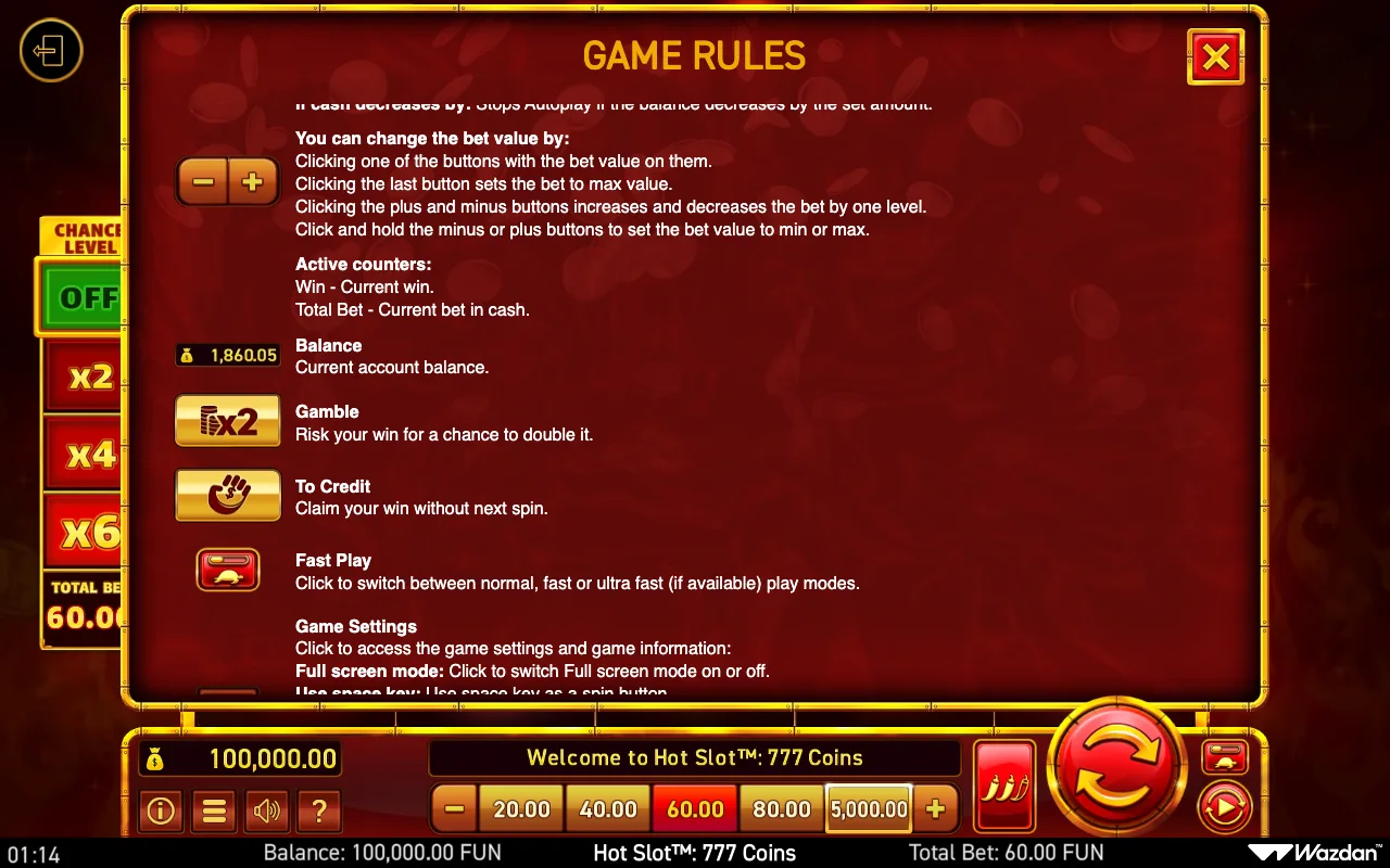 Game rules, page 10 — Hot Slot: 777 Coins