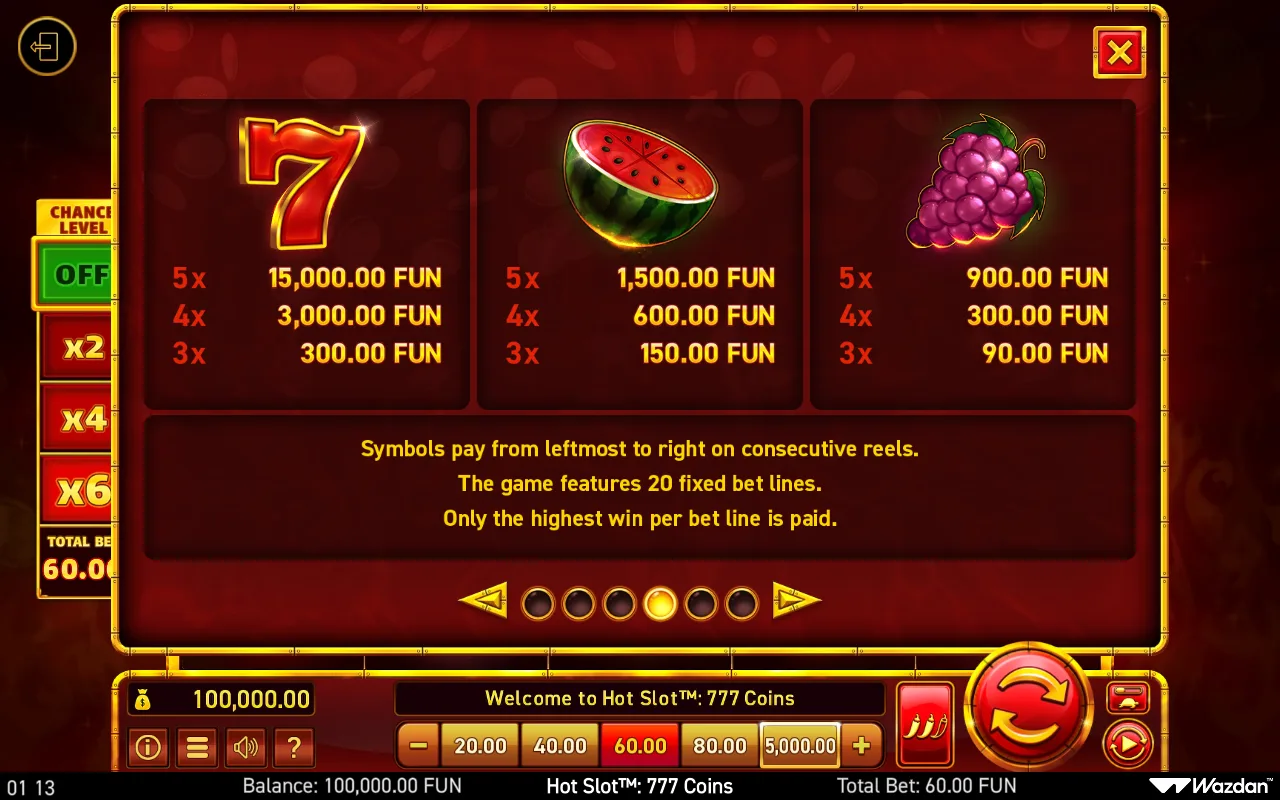 Game rules, page 4 — Hot Slot: 777 Coins