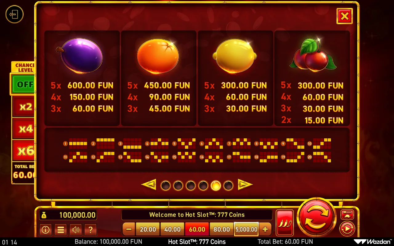 Game rules, page 5 — Hot Slot: 777 Coins