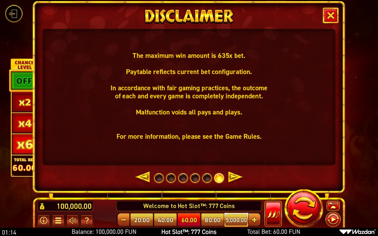 Game rules, page 6 — Hot Slot: 777 Coins