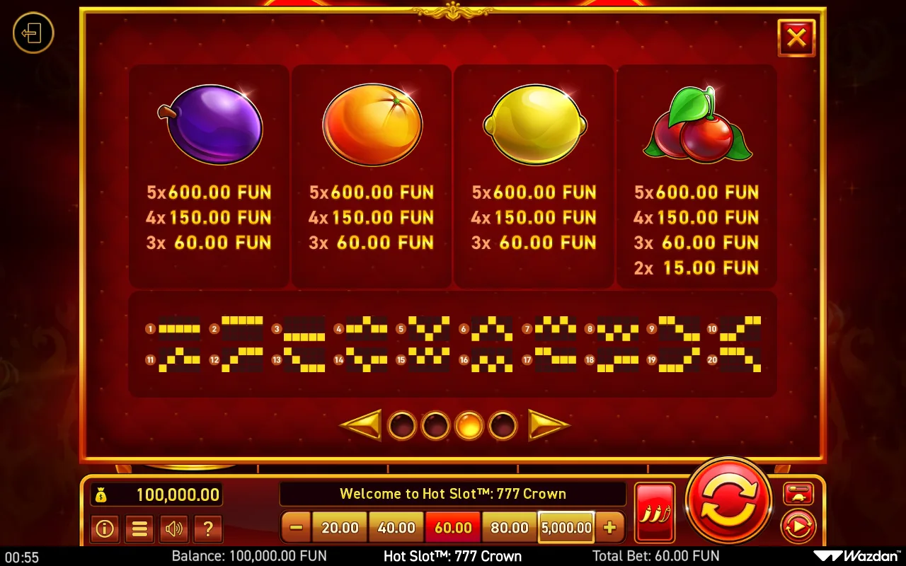 Game rules, page 3 — Hot Slot 777 Crown