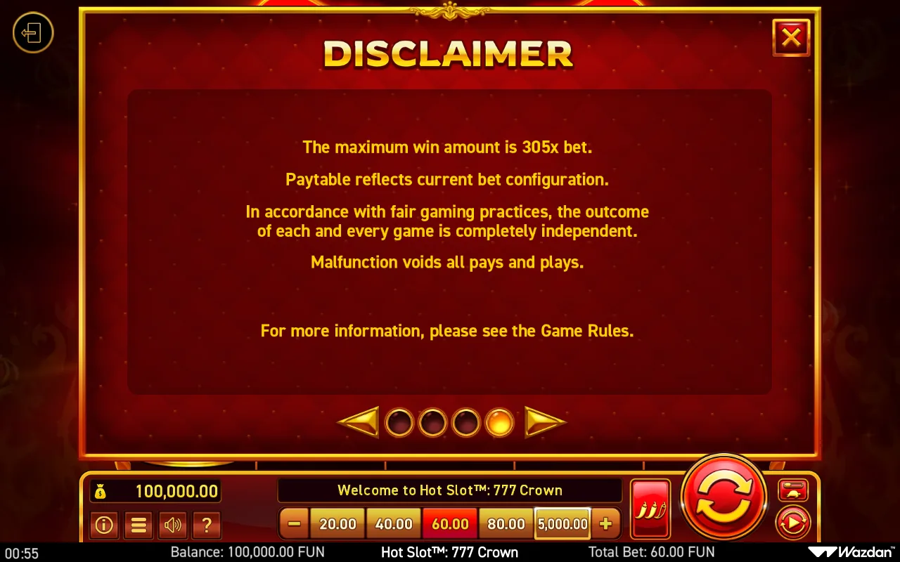 Game rules, page 4 — Hot Slot 777 Crown