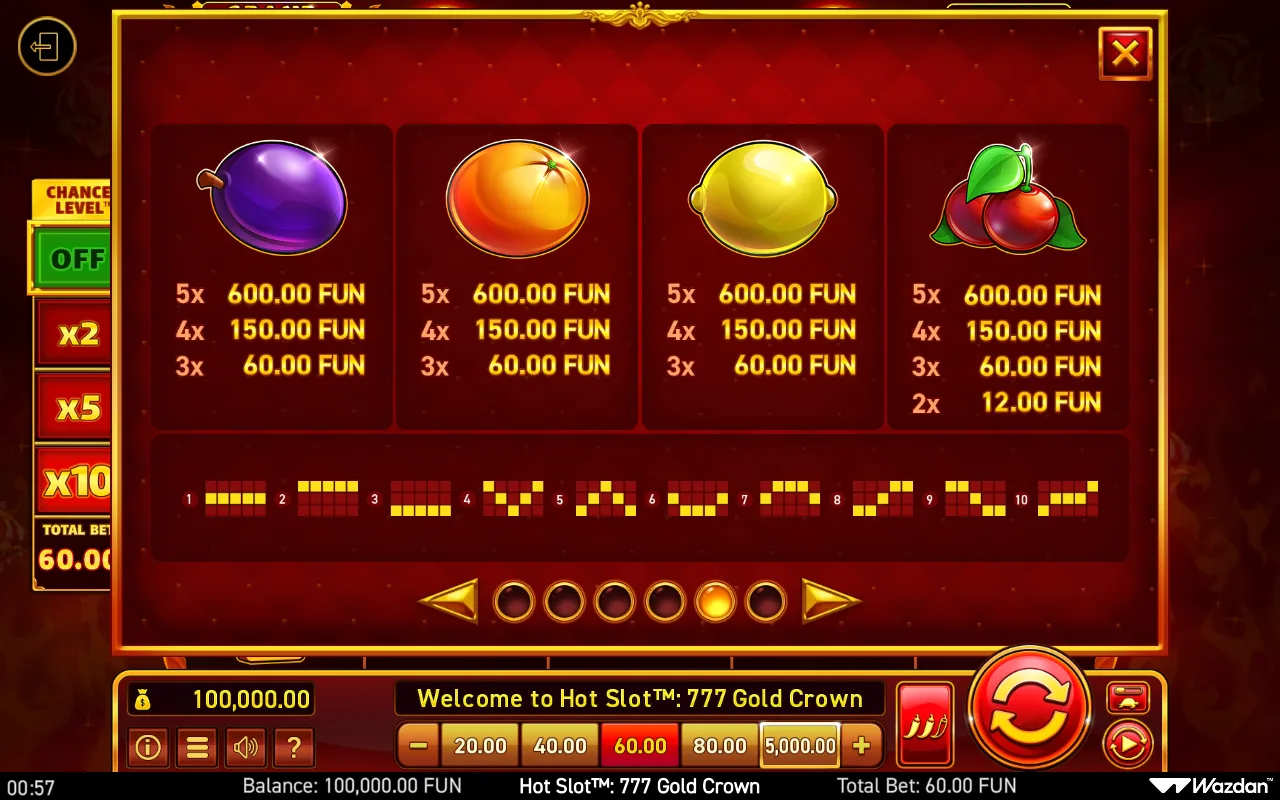 Game rules, page 5 — Hot Slot 777 Gold Crown