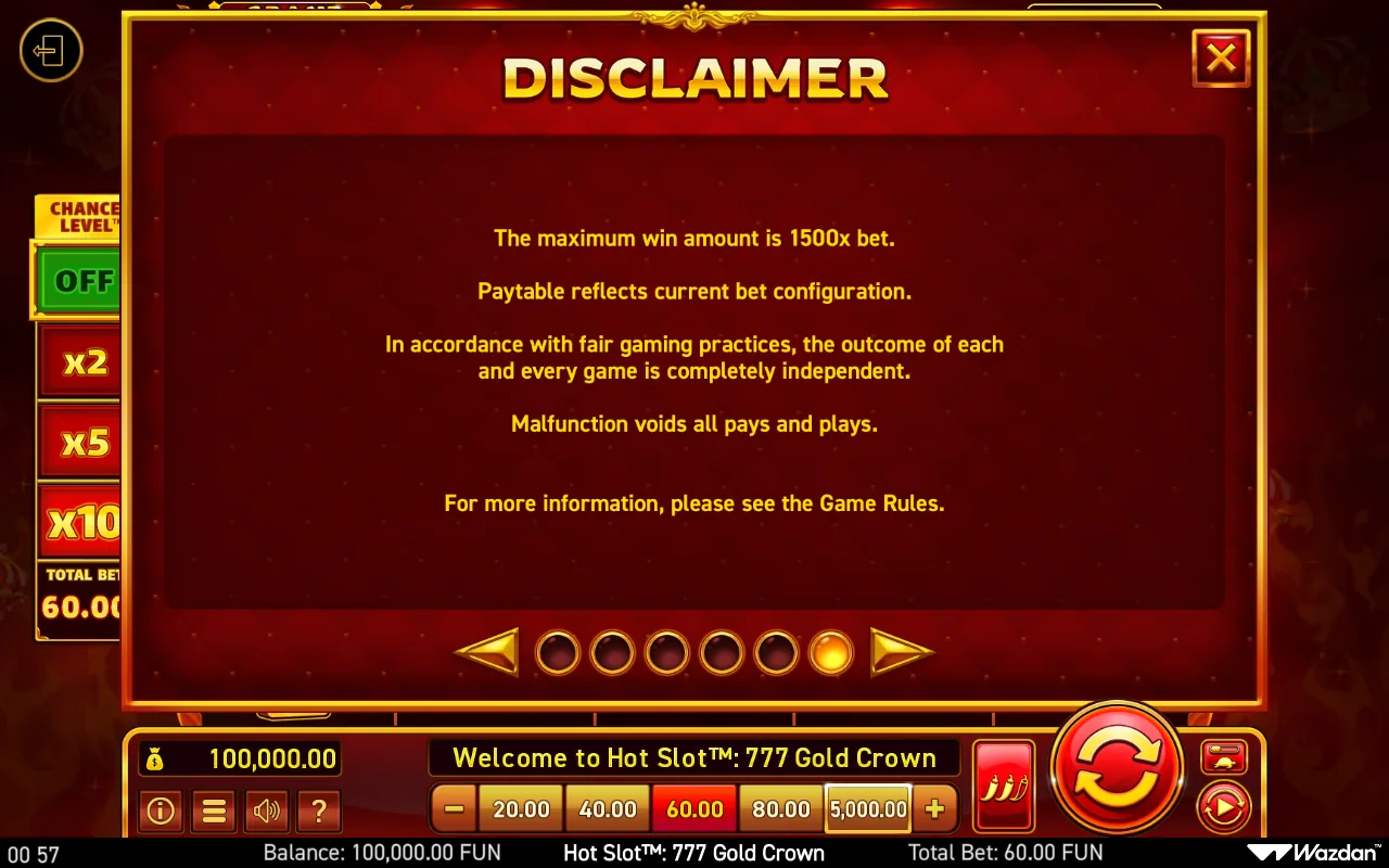 Game rules, page 6 — Hot Slot 777 Gold Crown