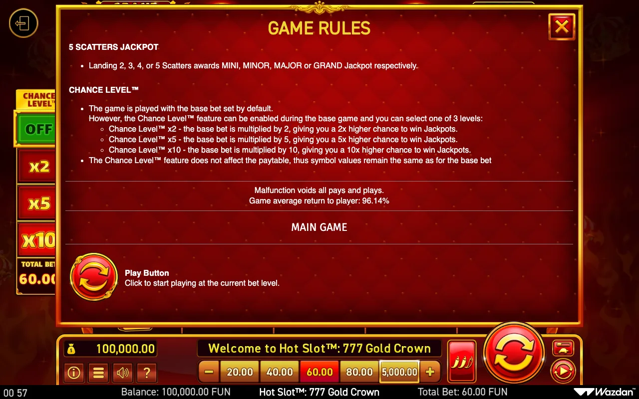 Game rules, page 8 — Hot Slot 777 Gold Crown