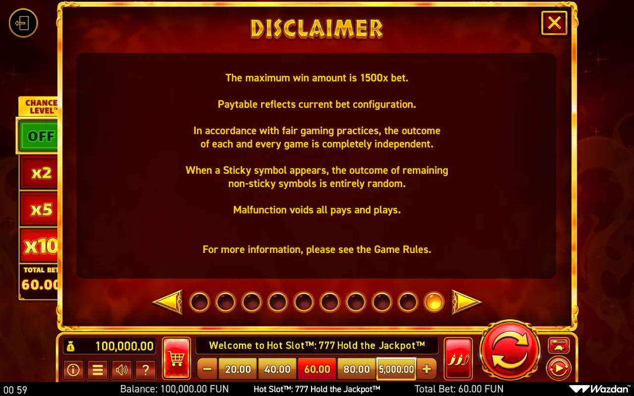 Game rules, page 10 — Hot Slot 777 Hold The Jackpot