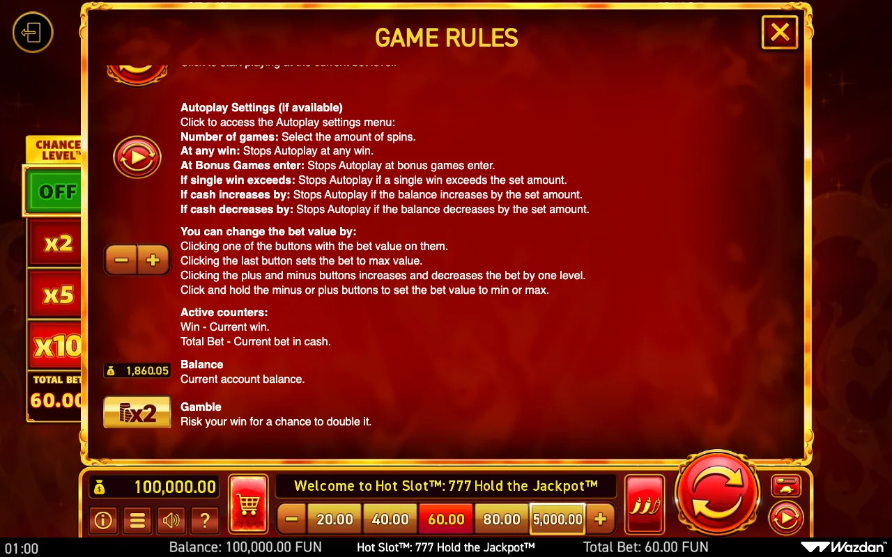 Game rules, page 14 — Hot Slot 777 Hold The Jackpot