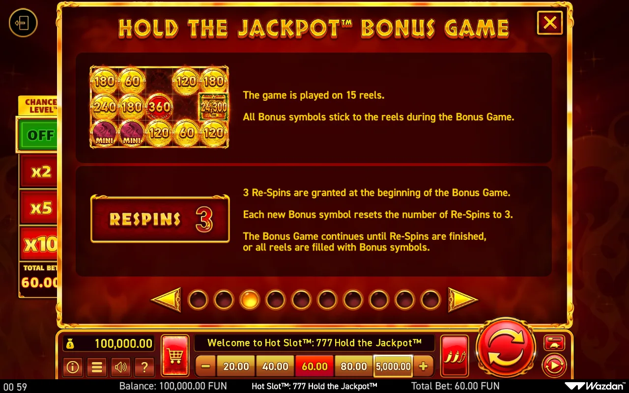 Game rules, page 3 — Hot Slot 777 Hold The Jackpot