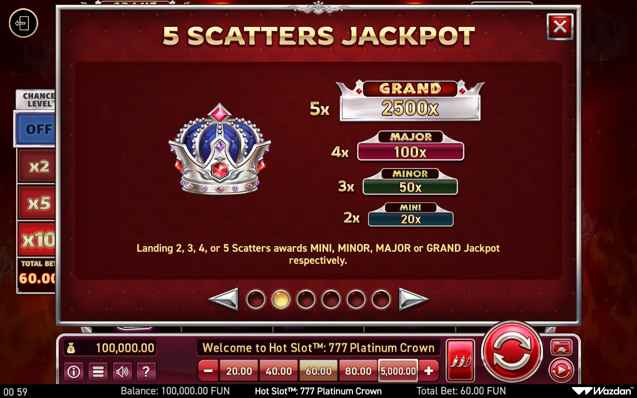 Game rules, page 2 — Hot Slot 777 Platinum Crown