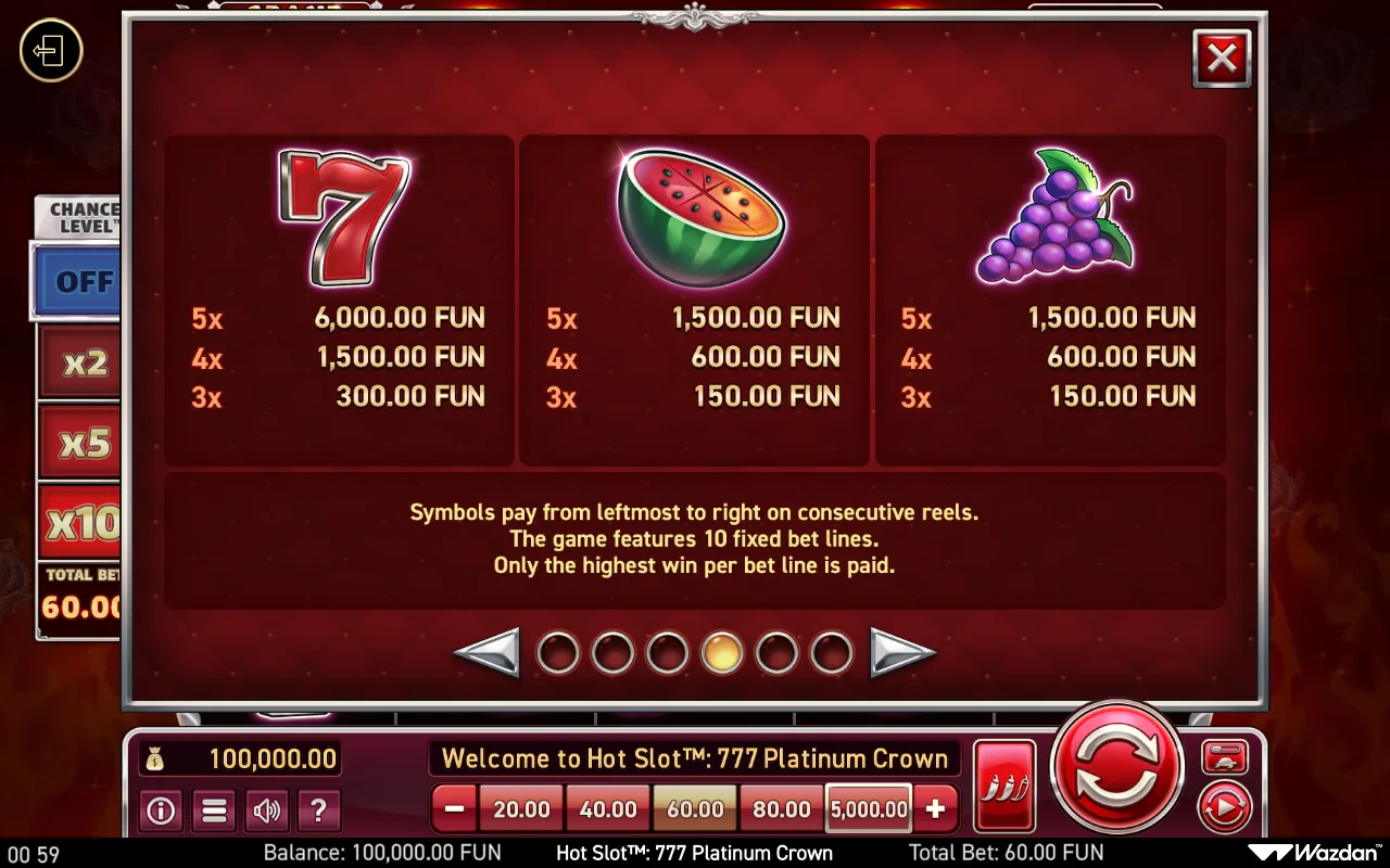 Game rules, page 4 — Hot Slot 777 Platinum Crown
