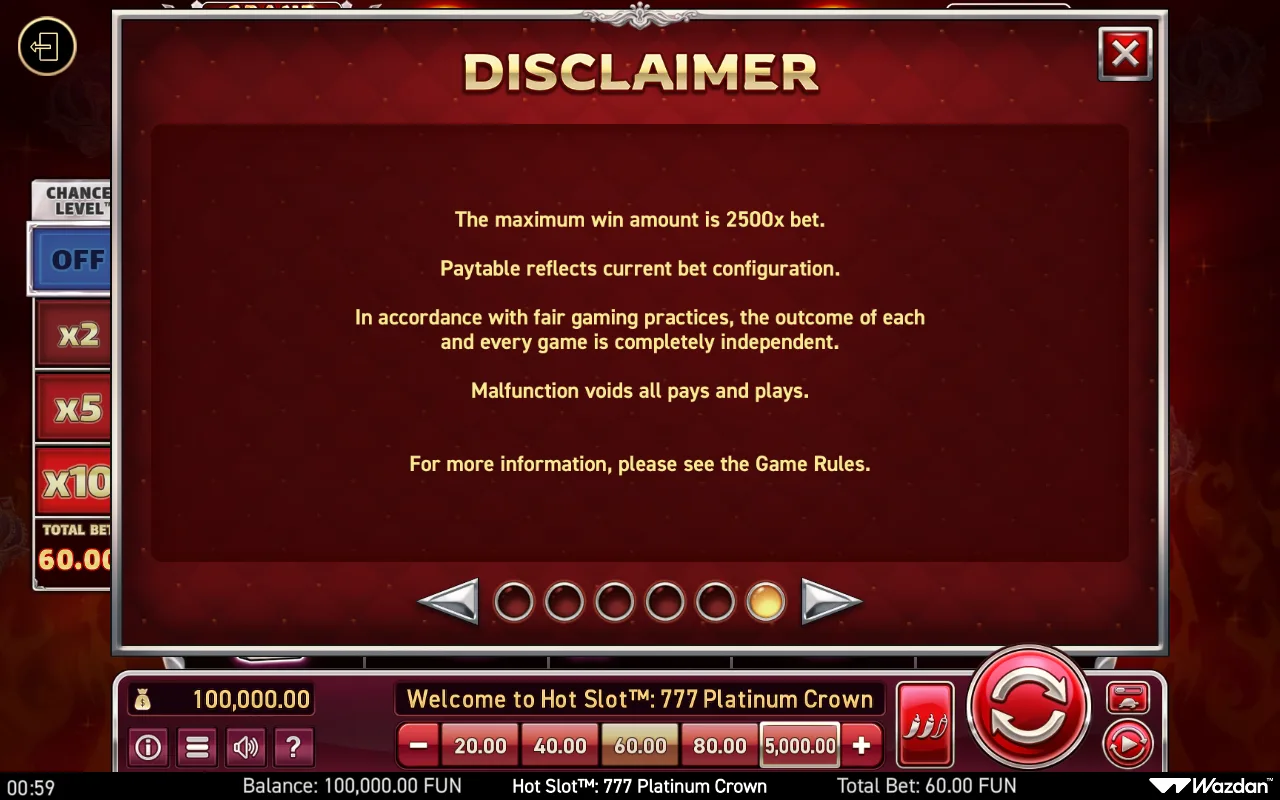 Game rules, page 6 — Hot Slot 777 Platinum Crown