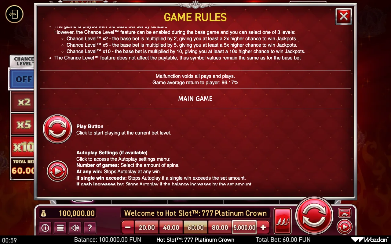 Game rules, page 9 — Hot Slot 777 Platinum Crown