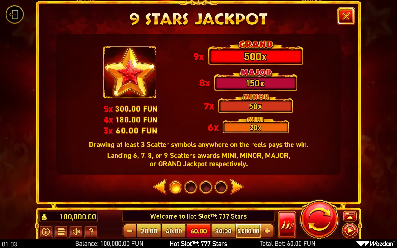 Game rules, page 1 — Hot Slot 777 Stars