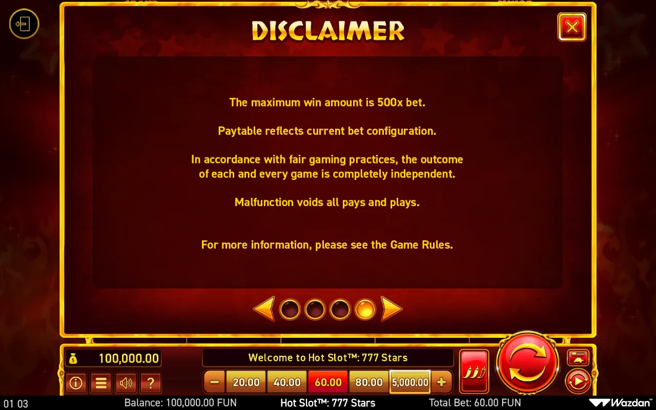 Game rules, page 4 — Hot Slot 777 Stars