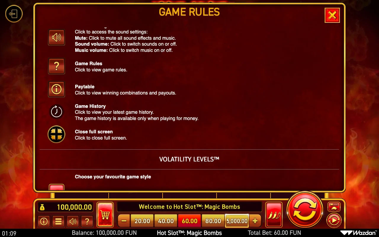 Game rules, page 11 — Hot Slot Magic Bombs