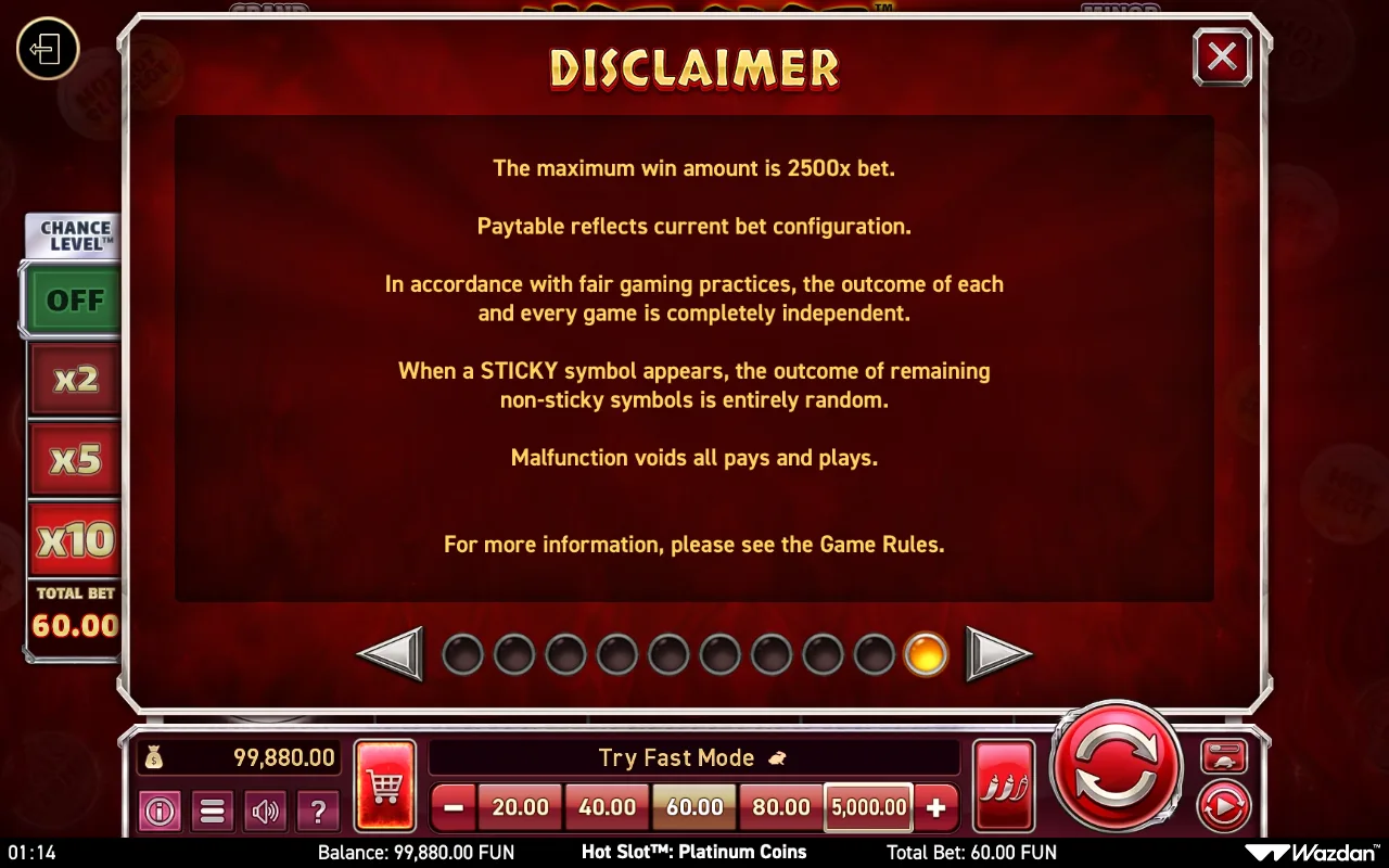 Game rules, page 10 — Hot Slot Platinum Coins