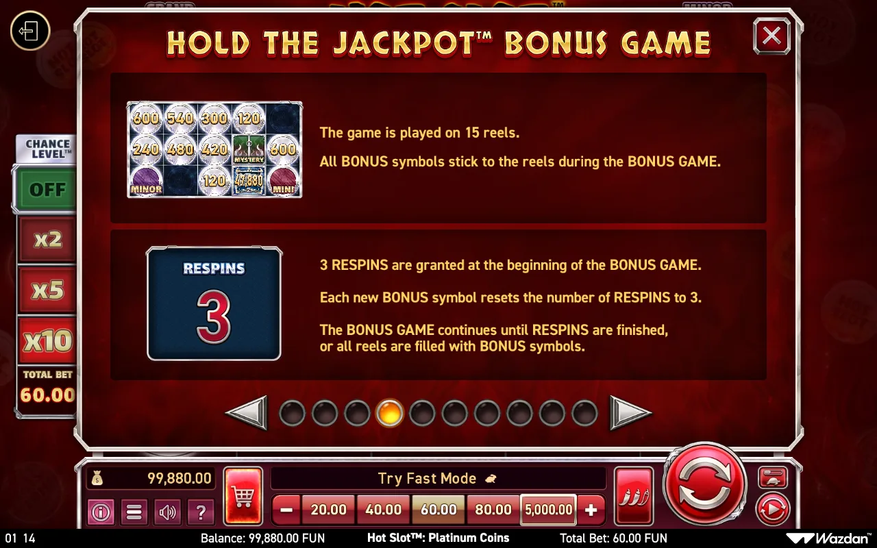 Game rules, page 4 — Hot Slot Platinum Coins