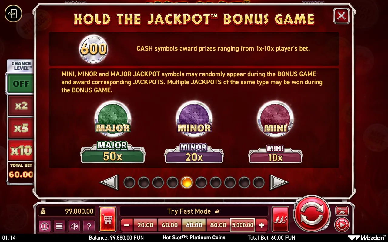 Game rules, page 5 — Hot Slot Platinum Coins