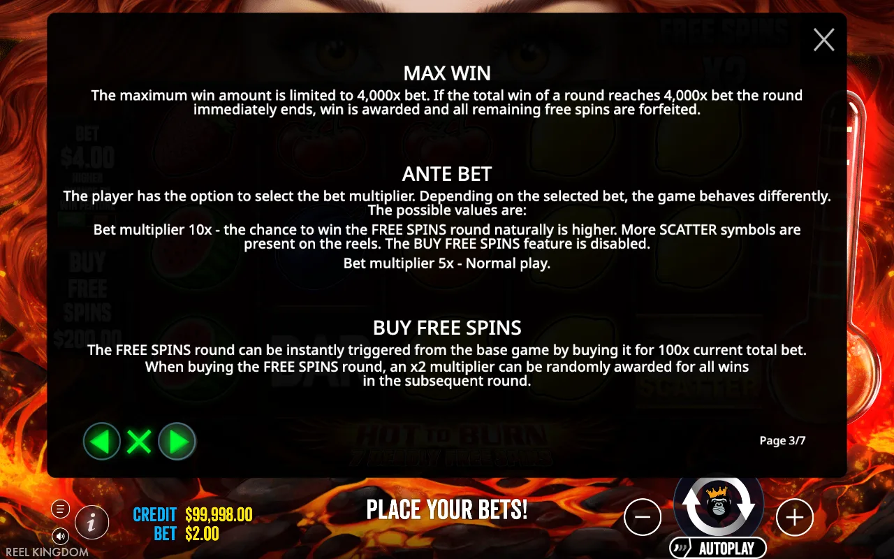 Max win — Hot to Burn 7 Deadly Free Spins