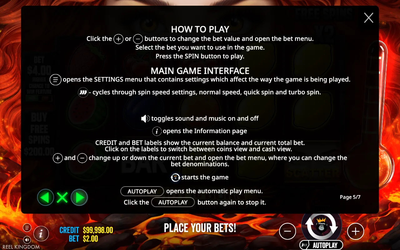 How to play — Hot to Burn 7 Deadly Free Spins