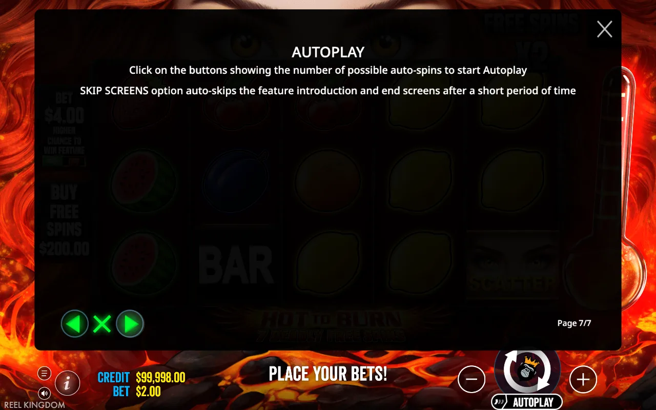 Autoplay — Hot to Burn 7 Deadly Free Spins