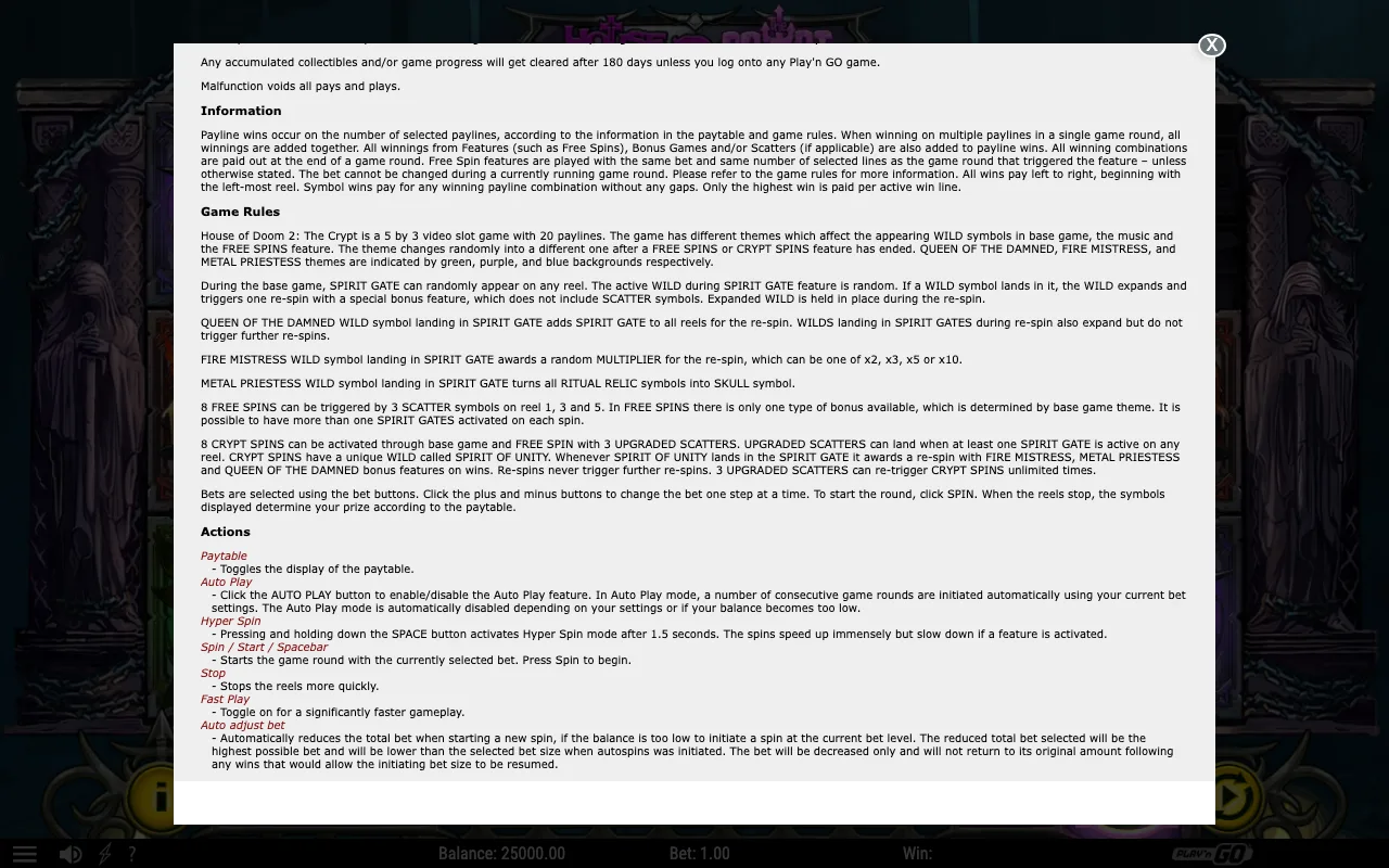 Game rules, page 2 — House of Doom 2: The Crypt