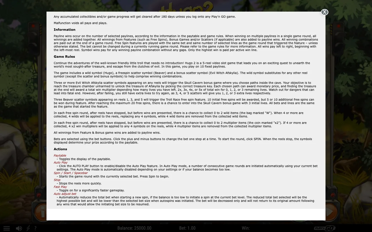Game rules, page 2 — Hugo 2