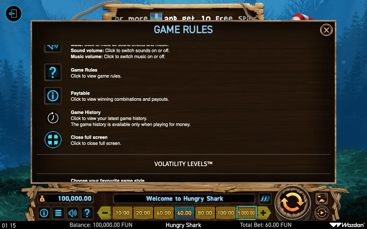 Game rules, page 5 — Hungry Shark