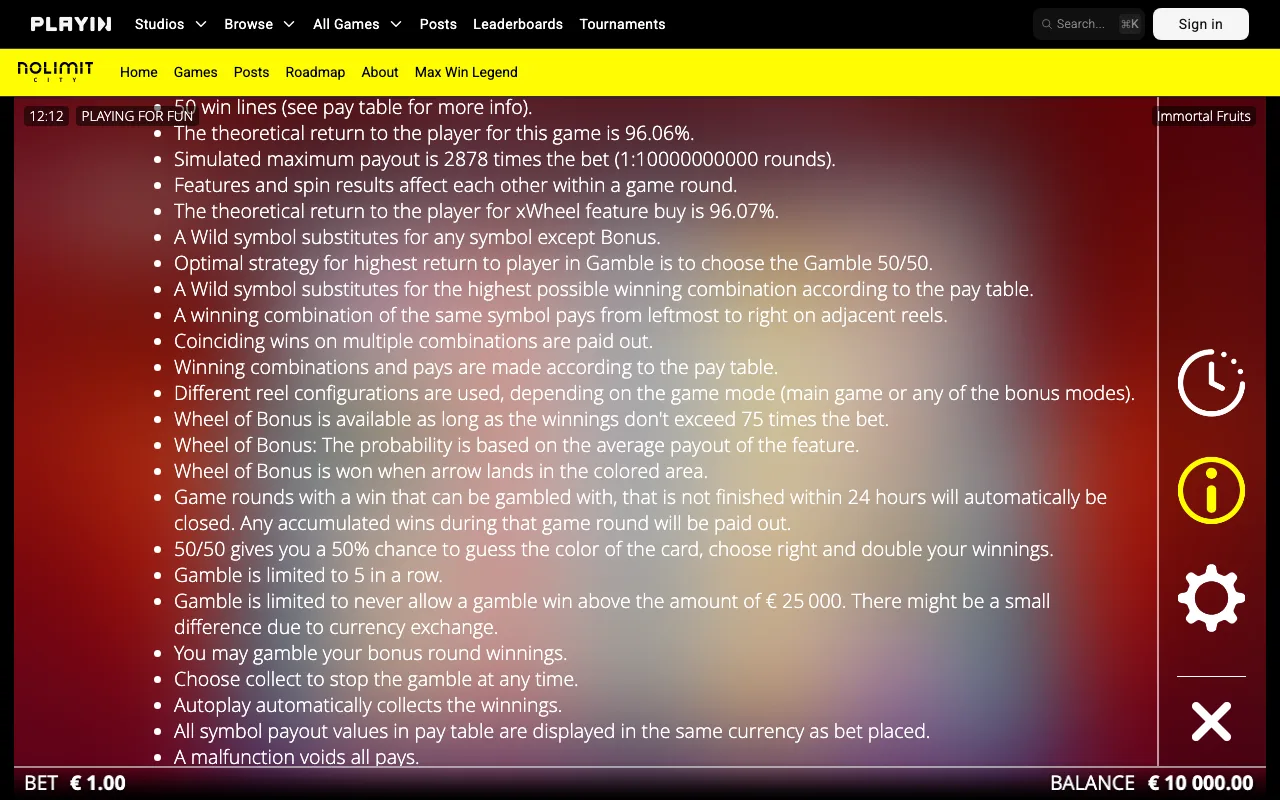 Game rules, page 3 — Immortal Fruits