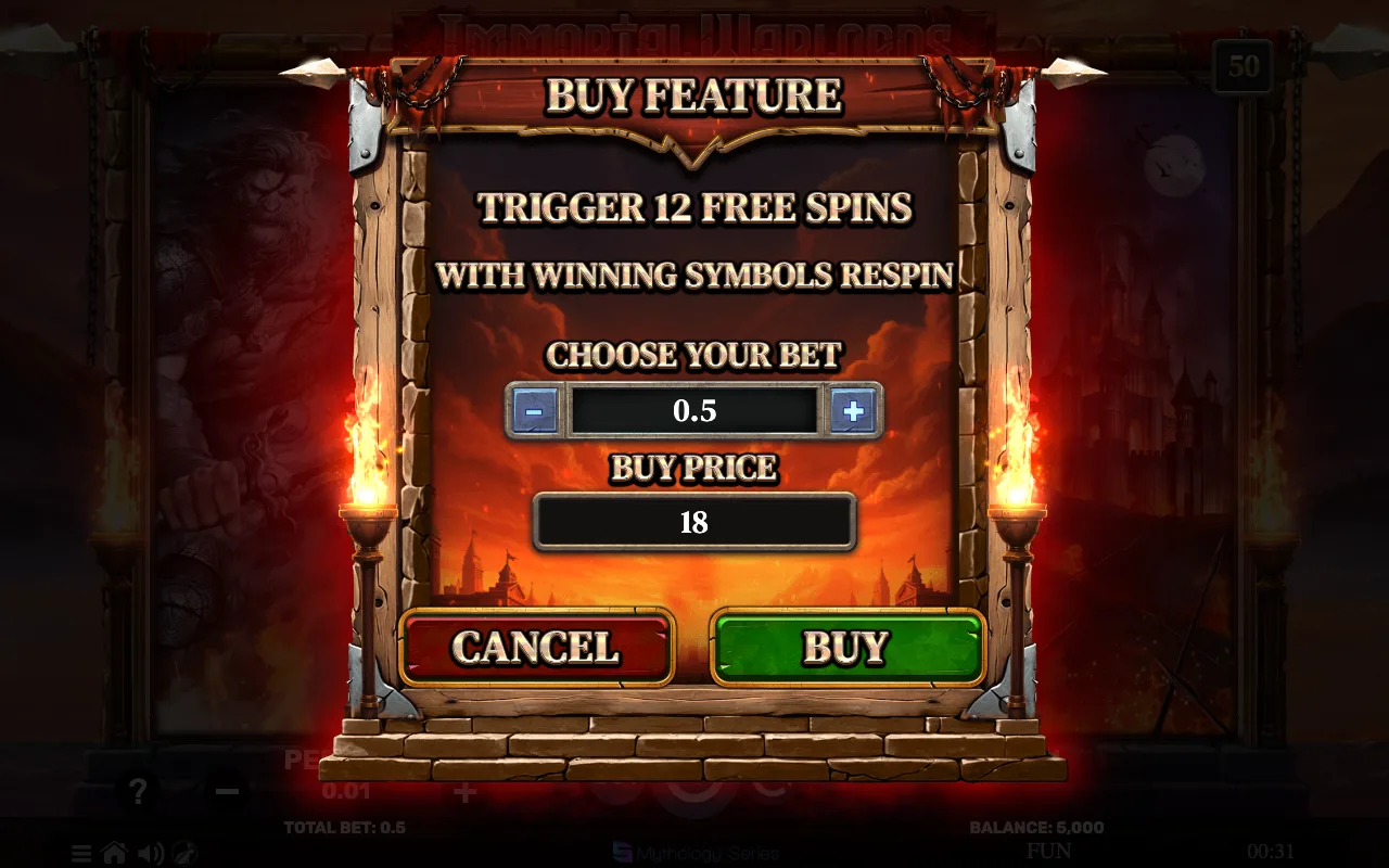 Buying the feature — Immortal Warlords